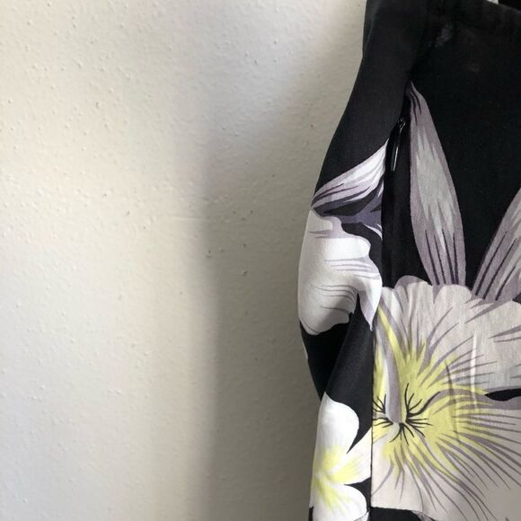 28 PALMS Floral Black White Yellow Halter Look Maxi Dress - Picture 11 of 14